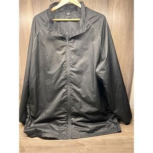 Reebok Men's 2XL Black Rain Jacket Windbreaker Zippered Pockets